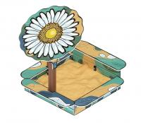 Песочница с навесом Ромашка (Пастель) - ИО 5.01.16-01