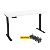 Стол с регулировкой высоты электрический LuxAlto LA-T33-SR2 черный/белый ЛДСП 140*70*2.5, с колесами