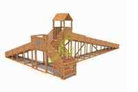 Зимняя деревянная горка "IgraGrad Snow Fox 12 м" с двумя скатами мод.2 