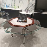 Покерный стол из стекла и дерева. Премиум