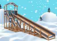 Зимняя горка "IgraGrad Snow Fox (Домик)", скат 10 м мод.2