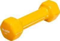 Гантель обрезиненная, желтая 1 кг