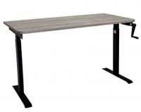 Стол с регулировкой высоты механический LuxAlto LA-T33-M1 черный/дуб серо-бежевый ЛДСП 140*70*2.5