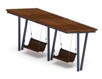 Пергола тент с качелями (наклоная) - МФ 78.03.02-01.И1 /без поликарбоната/