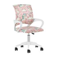 Кресло офисное TopChairs Simple SN Junior принт Unicorns пластик белый