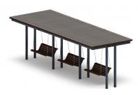 Пергола тент с качелями (прямая) - МФ 78.04.03-И1 /с поликарбонатом/