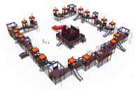 Детский игровой комплекс Волшебная крепость Н-2000 (пластиковая труба), Н-1200 и Н-750 ДИО 13060