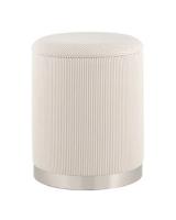 Пуф Эмили с ящиком серебро вельвет молочный