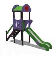 Детский игровой комплекс серии солнышко "Лето" (скат металлический) Н-1200 ДИО 03021