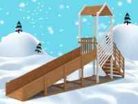 Зимняя деревянная горка "IgraGrad Snow Fox", скат 5м