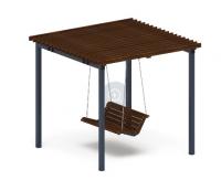 Пергола тент с качелями - МФ 78.02.01-01.И1 /без поликарбоната/