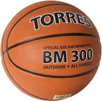 Мяч баскетбольный "TORRES BM300" арт.B02013, р.3, резина, нейлон. корд, бут. камера, темнооранж-черн
