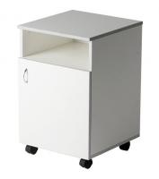 Тумба прикроватная подкатная МД-105, цвет корпуса и фасада - белый