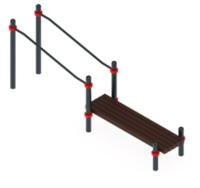 ОВ 01-098 Воркаут Брусья наклонные со скамьёй (89)  ДОВ