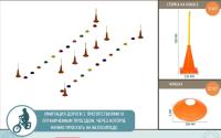 Препятствие для велосипедистов "Змейка 9 конусов", набор фишек
