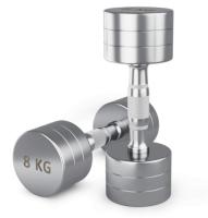 Гантель UNIX Fit PRO круглая хромированная 8 кг, 2 шт.