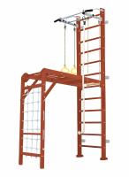 Шведская стенка Kampfer Union Wall (№4 Вишневый Высота 3 м белый турник)