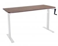 Стол с регулировкой высоты механический LuxAlto LA-T33-M1 белый/дуб коричневый ЛДСП 160*70*2.5