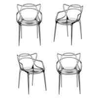 Комплект из 4-х стульев Masters прозрачный серый