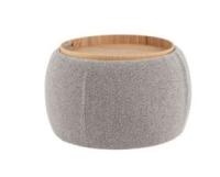 Пуф-столик Люкке с ящиком серый