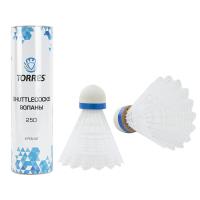Воланы для бадминтона TORRES 250 (нейлон/пробка), арт. BD20109, уп.6шт.белый, сред.скор.