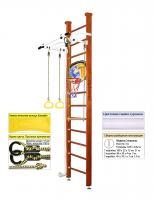 Шведская стенка Kampfer Helena Ceiling Basketball Shield (№4 Вишневый Высота 3 м белый турник)