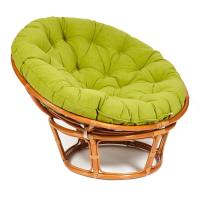 Кресло Папасан/Papasan (23/01 W) /с подушкой/ диаметр подушки 125см, 115х101х104см, коньячный, флок олива, 23