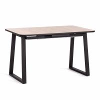 Стол MALTIDO ЛДСП/HPL/металл, 130 х 75+30 х 75 см, Дуб Вотан/чёрный