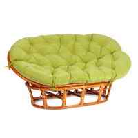 Диван MAMASAN/МАМАСАН 23/02 W /с подушкой/ подушка 182х119 см, 169х102х80 см, Honey (мед), флок, олива, 23