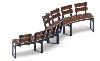 Модульная скамья радиальная (темный дуб) МФ 42.01.22