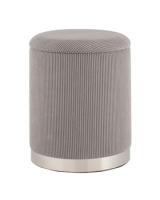 Пуф Эмили с ящиком серебро вельвет серый