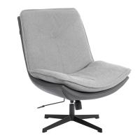 Кресло лаунж Cosmo велюр/букле (HYP)/экокожа, светло-серый/графит