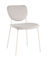 Стул обеденный Gigi шенилл серый белые ножки