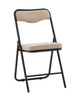 Стул складной Джонни велюр велютто бежевый каркас черный матовый