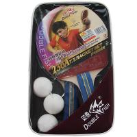 Набор для настольного тенниса DOUBLE FISH, арт.236A, 2 ракетки и 3 мяча, наклад. 1,8 мм, конич. ручка