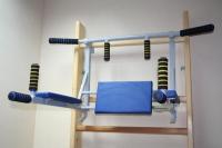 Турник-брусья со спинкой и подлокотниками навесной на шведскую стенку IMP-A389