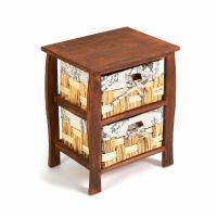 Тумба с 2 ящиками Secret De Maison BEL 2 ( mod. PE-10 ) дерево павловния, мдф, 39x30x46.5см, Brown (коричневый) ткань №HX21