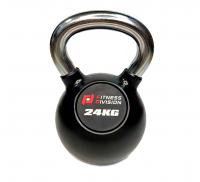 Гиря 24 кг обрезиненная с хромированной ручкой