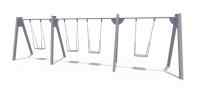 Качели на металлических стойках с 4 сиденьями без спинки ИО 01241