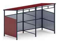 Навес контейнерной площадки для мусора (красный) (2 секции) МФ 55.02.03-04