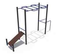 Кроссфит (рукоход змейка, скамья для пресса и брусья) СОВ 04507