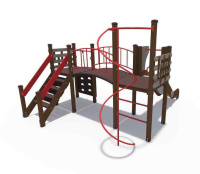 Детские уличные комплексы + Детский игровой комплекс серии Браун со спиралью Н-1200 ДИО 04012
