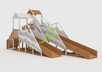 Детские горки + Зимняя горка "IgraGrad Snow Fox", скат 8+5 м мод.2