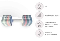 Гантели + Набор регулируемых гантелей UNIX Fit 5 кг, 2 шт.