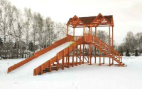 Детские горки + Зимняя горка "IgraGrad Snow Fox Макси", скат 10 м