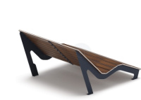 Скамейки + Шезлонг парковый - МФ 42.03.01-20 (Темный дуб) Д:1500 (под анкера)