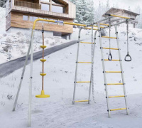 Детские спортивные комплексы для дачи + Дачный комплекс "Лесная поляна 3" + ДИСК качели Romana R.103.26.05 (серый/жёлтый)