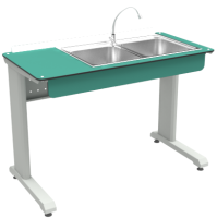 Лабораторные столы с мойками + Стол лабораторный широкий с двойной мойкой
