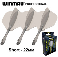 Аксессуары для игры в дартс + Литые оперения с хвостовиками Winmau Fusion Short Grey Smoke (серые)