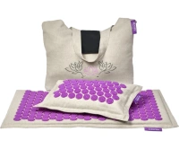 Набор акупунктурный Нирвана бежевый, лиловые шипы, премиум-серия